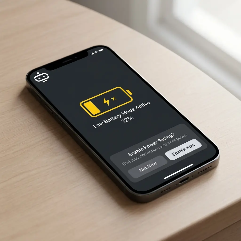 iOS’ta Düşük Güç Modu aktif iPhone pil tasarrufu ekranı