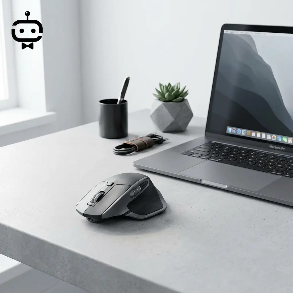 MX Master 4 incelemesi için ergonomik kablosuz mouse görseli